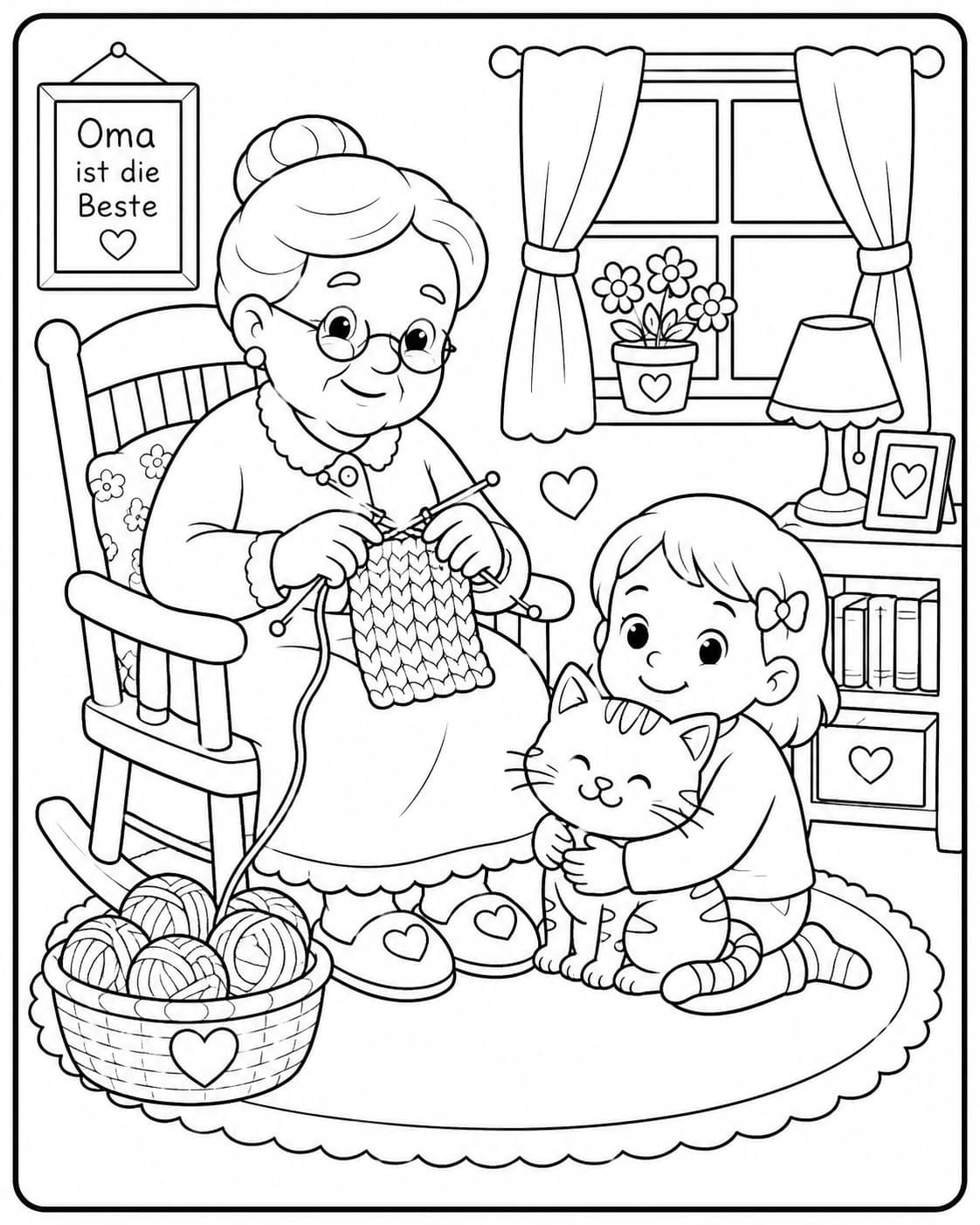 Oma und Opa Motiv 5 als kostenloses Ausmalbild für Kinder